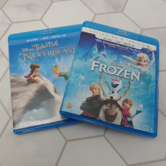 Disney's FROZEN and TINKERBELL: LEGEND OF THE NEVERBEAST Blu-Ray + 4 DVD Set - Picture 6 of 7